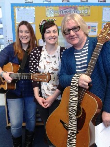 Yvonne, Nicole and Kevin at Whinhill Primary ©Anne McKay